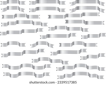 Illustration set of various ribbons