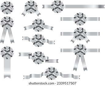 Illustration set of various ribbons