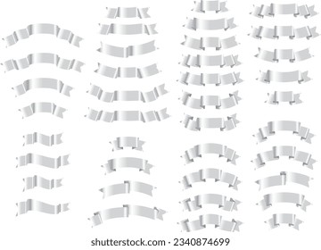 Illustration set of various ribbons