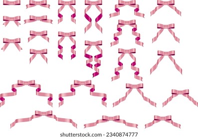 Illustration set of various ribbons