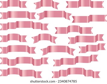 Illustration set of various ribbons