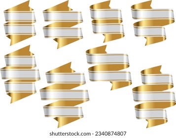 Illustration set of various ribbons