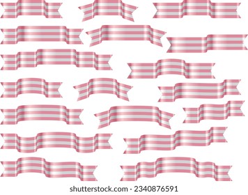Illustration set of various ribbons
