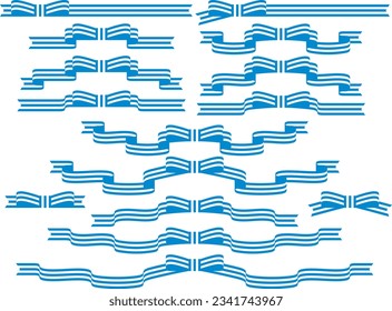 Illustration set of various ribbons