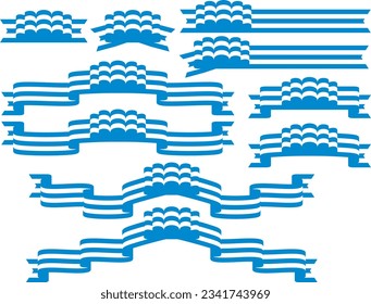 Conjunto de ilustraciones de varias cintas