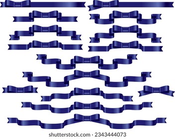 Illustration set of various ribbons