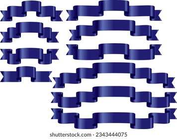 Illustration set of various ribbons