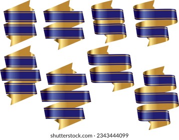 Illustration set of various ribbons