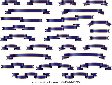 Illustration set of various ribbons