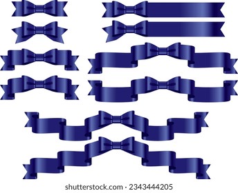 Illustration set of various ribbons