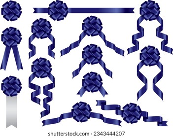 Illustration set of various ribbons