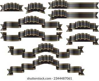 Illustration set of various ribbons
