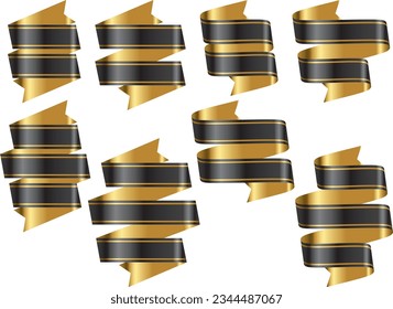 Illustration set of various ribbons
