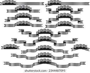 Conjunto de ilustraciones de varias cintas