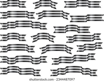 Illustration set of various ribbons