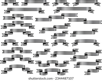 Illustration set of various ribbons