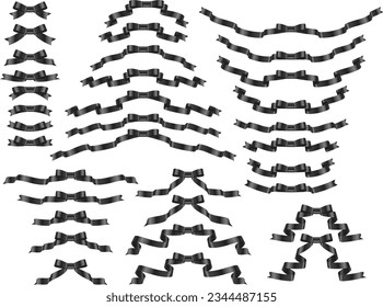Illustration set of various ribbons