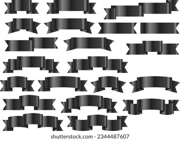 Illustration set of various ribbons
