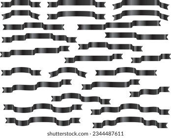 Illustration set of various ribbons
