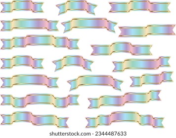 Illustration set of various ribbons