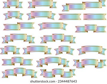 Illustration set of various ribbons