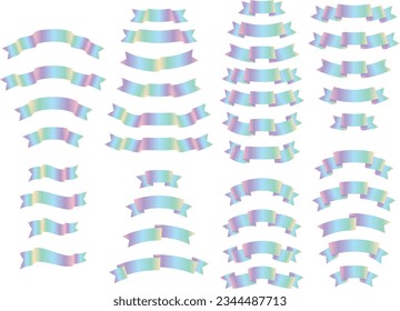 Illustration set of various ribbons