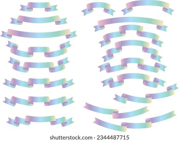 Illustration set of various ribbons