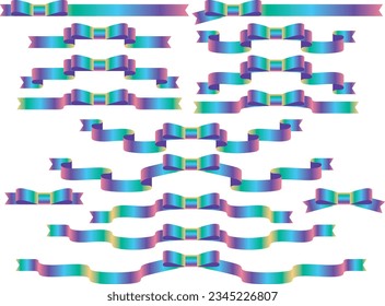 Illustration set of various ribbons