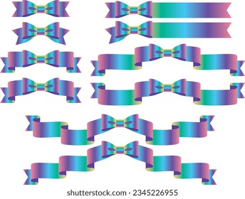 Illustration set of various ribbons