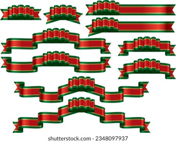Illustration set of various ribbons