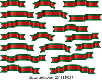 Illustration set of various ribbons