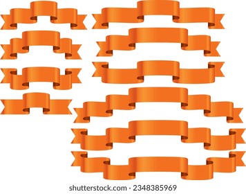 Illustration set of various ribbons