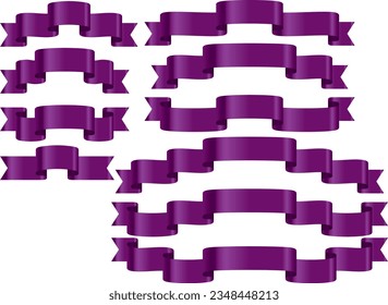 Illustration set of various ribbons