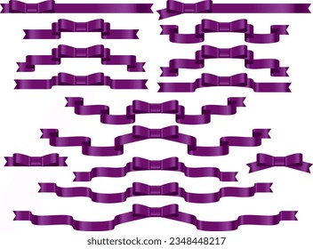 Illustration set of various ribbons