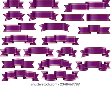 Illustration set of various ribbons