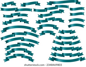 Illustration set of various ribbons