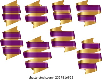 Illustration set of various ribbons