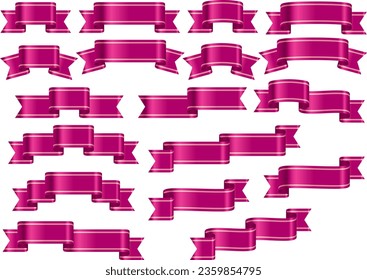 Conjunto de ilustraciones de varias cintas