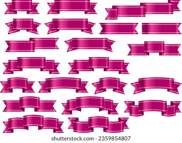 Illustration set of various ribbons