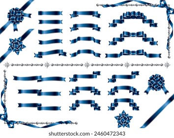 Illustration of a set of various ribbons