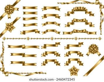 Illustration of a set of various ribbons