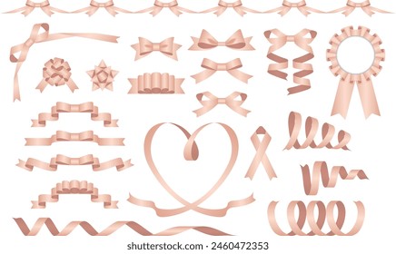 Illustration of a set of various ribbons