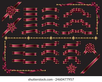 Illustration of a set of various ribbons