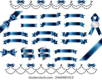 Illustration of a set of various ribbons