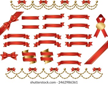 Illustration set of various ribbons