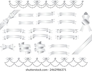 Illustration set of various ribbons