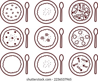 Illustration set of various rice