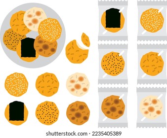 Ilustración de varias galletas de arroz