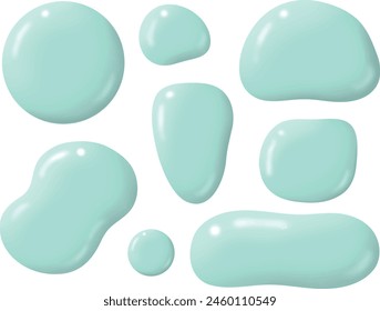 Illustration set of various shapes of water drops
