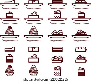 Illustration set of various shortcakes